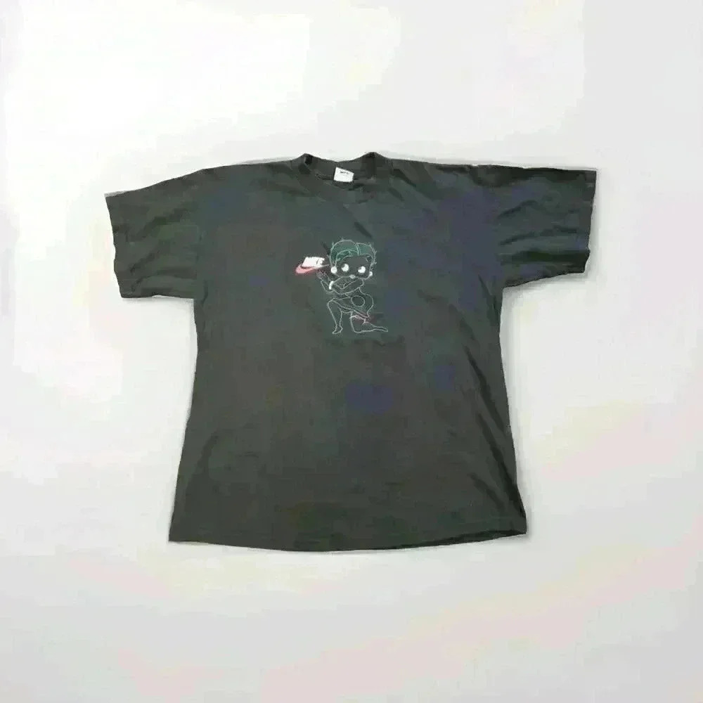 Vintage 1996 Betty Boop T-Shirt Nike Hip Hop Cartoon Black L 4539
